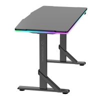 ULTRADESK Herní stůl IRON BLACK, 132,5x60,5 cm, 71-81  cm, mechanicky nastavitelná výška,R (4)