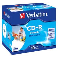 VERBATIM 43325 - CD-R AZO Wide Inkjet Printable 10-pack 700MB 52x 80min. 12cm jewel VERBATIM 43325 - CD-R AZO Wide Inkjet Printable 10-pack 700MB 52x 80min. 12cm jewel