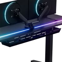 ULTRADESK Herní stůl VORTEX, 140,5x70cm, 72-122cm, bílý (16)