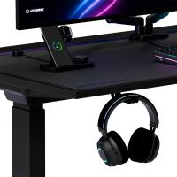 ULTRADESK Herní stůl VORTEX, 140,5x70cm, 72-122cm, černý (13)