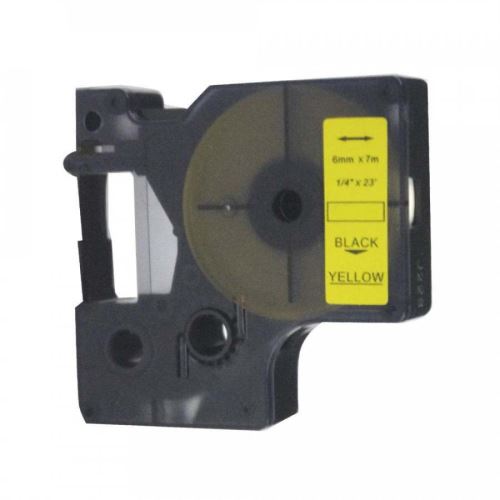 Alternativní páska DYMO 43618, S0720790, 6 mm x 7 m, černý tisk / žlutý podklad