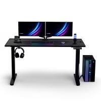 ULTRADESK Herní stůl VORTEX, 140,5x70cm, 72-122cm, černý (2)