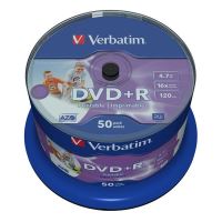 VERBATIM 43512 - DVD+R Wide Inkjet Printable No ID Brand 4.7GB 16x spindle 50-pack 12 (1)