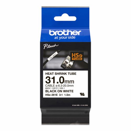 BROTHER HSE-261E, černý tisk/bílý podklad, 1.5m, 31mm