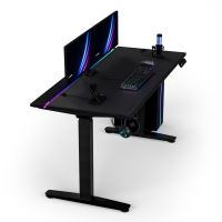 ULTRADESK Herní stůl VORTEX, 140,5x70cm, 72-122cm, černý (3)