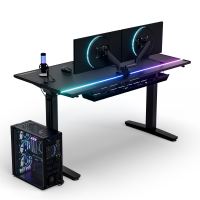 ULTRADESK Herní stůl VORTEX, 140,5x70cm, 72-122cm, černý (1)