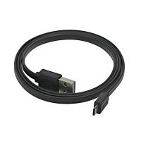 USB kabel (2.0), USB A samec reversible - microUSB samec reversible, 0.3m, plochý, černý, USB kabel (2.0), USB A samec reversible - microUSB samec reversible, 0.3m, plochý, černý,