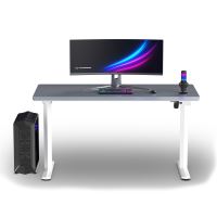 ULTRADESK Herní stůl QUEST, 140x70cm, 72-120cm, bílá-šedá (3)