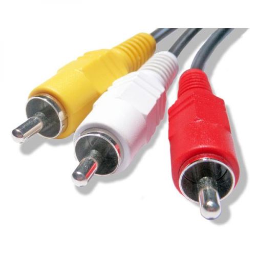 Video kabel 3x CINCH samec - 3x CINCH samec, 2m, černá