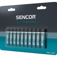 Baterie alkalická, AAA (LR03), AAA, 1.5V, Sencor, blistr, 10-pack (5)
