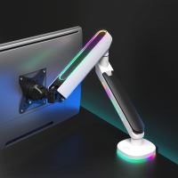 Polohovatelný držák ULTRADESK OFFSHOOT Single pro monitor, 9KG, svorka a průchodka stolu, (12)