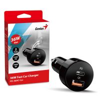 Adaptér do auta Genius 36W, 2 porty, USB-C, USB-A, PD-36AC-Car (1)