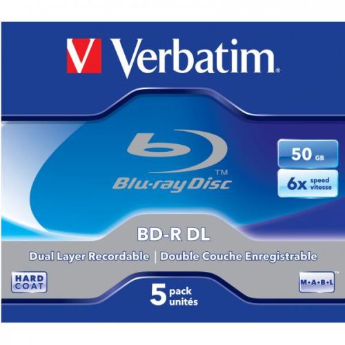 VERBATIM 43748 - BD-R Dual Layer 50GB jewel box 6x 5-pack pro archivaci dat