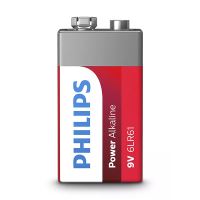 Baterie alkalická, 9V (6LR61), 6LR61, 9V, PHILIPS, blistr, 1-pack, 6LR61P1B/10, Power Alka (1)