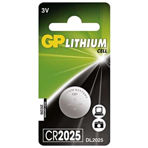 Baterie lithiová, knoflíková, CR2025, 3V, GP, blistr, 1-pack