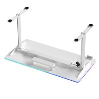 ULTRADESK Herní stůl QUEST, 140x70cm, 72-120cm, bílá-bílá (11)