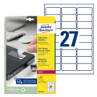 Avery Zweckform etikety 63.5mm x 29.6mm, A4, bílé, 27 etiket, bezpečnostní, odolné vůči ma (1)