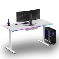 ULTRADESK Herní stůl QUEST, 140x70cm, 72-120cm, bílá-bílá (6)