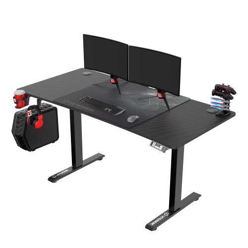 ULTRADESK Herní stůl LEVEL V2, 140x68cm, 72-117cm, elektricky nastavitelná výška, s XXL po
