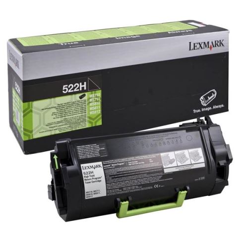 LEXMARK originální toner 52D2H00, 522H, black, 25000str., return