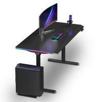 ULTRADESK Herní stůl QUEST, 140x70cm, 72-120cm, černá-černá (3)