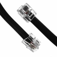 Telefonní kabel 4 žíly, RJ11 samec - RJ11 samec, 3 m, černý, pro ADSL modem, economy (1)