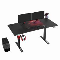 ULTRADESK Herní stůl LEVEL V2 RED, 140x68cm, 72-117cm, elektricky nastavitelná výška, s XX (2)