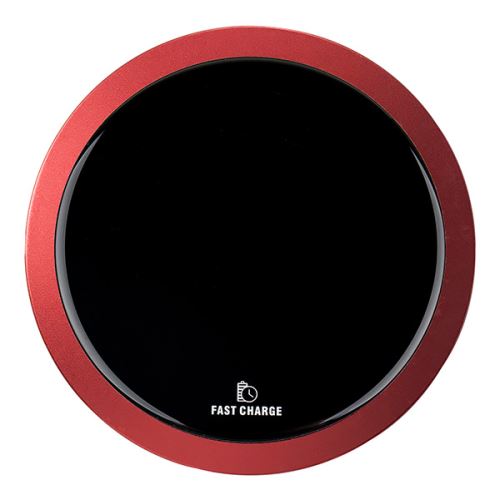 All New, Bezdrátová nabíječka, ultra tenká, pro telefon, červená, 5/9V, 10W, ochrana proti