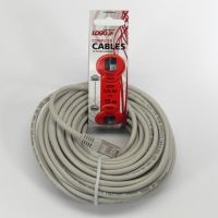 Síťový LAN kabel UTP patchcord, Cat.5e, RJ45 samec - RJ45 samec, 15 m, nestíněný, šedý, Lo (3)