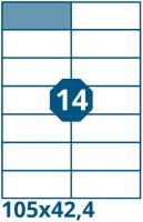 Print etikety 105x42,4mm 14 etiket na A4 100 listů, bílé - V0002513