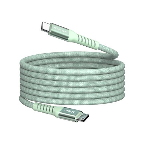 VERBATIM 31855 - 100W USB kabel USB C samec - USB C samec 1.2m magnetický zelený box
