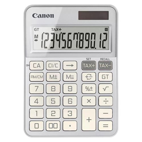 Canon kalkulačka KS-125KB-SL 6818C003, stříbrná, stolní, dvanáctimístná, automatické vypnu