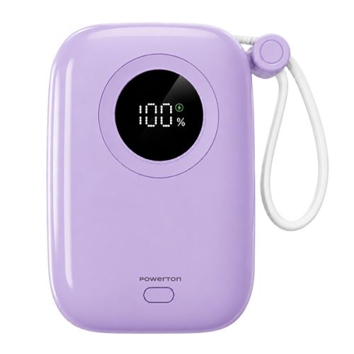 Powerton ENERGY PASTEL EDITION Powerbanka 10000mAh, 2x USB-C, 22.5W, integrované kabely, f