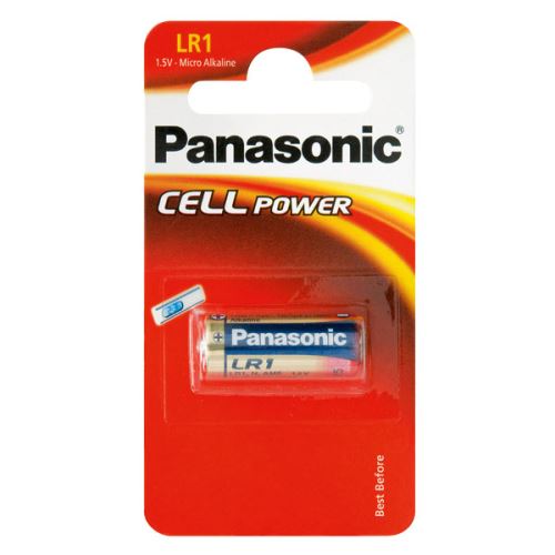 Baterie alkalická, LR1, MN9100, LR1, 1.5V, Panasonic, blistr, 1-pack