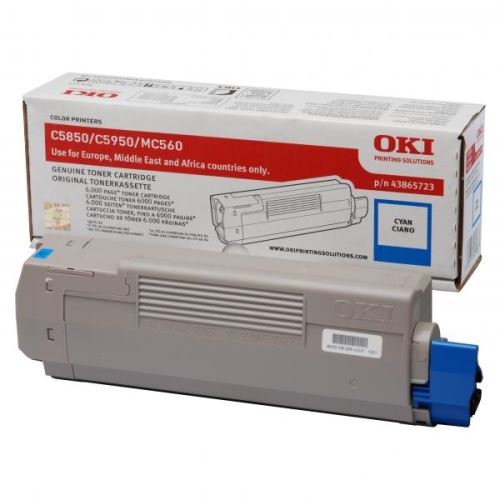 OKI originální toner 43865723, cyan, 6000str.