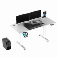 ULTRADESK Herní stůl LEVEL V2 WHITE, 140x68cm, 72-117cm, elektricky nastavitelná výška, s (3)