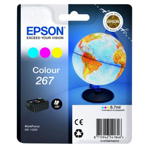Epson originální ink C13T26704010, 267, color, 6,7ml Glóbus