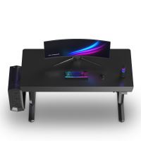 ULTRADESK Herní stůl QUEST, 140x70cm, 72-120cm, černá-černá (5)