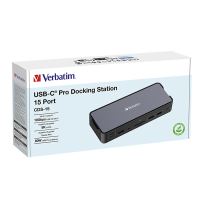 VERBATIM 32171 - Dokovací stanice USB-C Pro 15-port 2x HDMI RJ45 microSD 2x USB-A 3.0 USB- VERBATIM 32171 - Dokovací stanice USB-C Pro 15-port 2x HDMI RJ45 microSD 2x USB-A 3.0 USB-