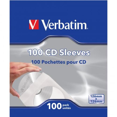 VERBATIM 49976 - Papírová pouzdra na disky CD 1 KS CD Papír bílá s okýnkem po 100 ks