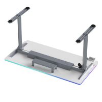 ULTRADESK Herní stůl QUEST, 140x70cm, 72-120cm, šedá-bílá (11)