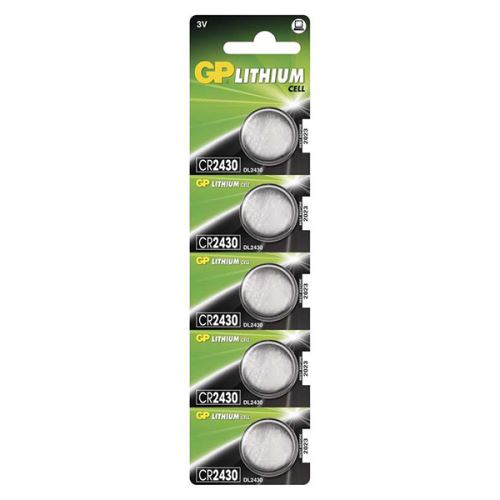 Baterie lithiová, knoflíková, CR2430, 3V, GP, blistr, 5-pack