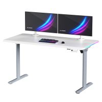 ULTRADESK Herní stůl QUEST, 140x70cm, 72-120cm, šedá-bílá (7)