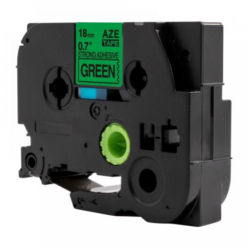 Alternativní páska Brother TZ-S741 / TZe-S741, 18mm x 8m, extra adhesivní černý tisk / zel