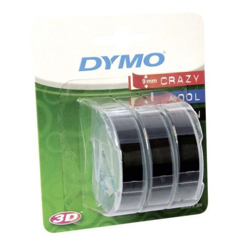 DYMO S0847730 černý podklad, 3m, 9mm, 3D, 1 blistr/3 ks