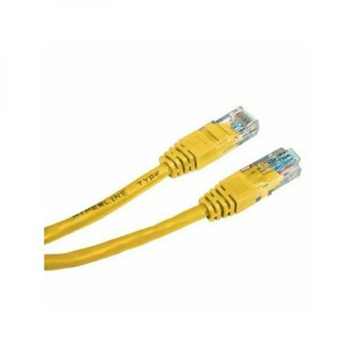 Síťový LAN kabel UTP patchcord, Cat.5e, RJ45 samec - RJ45 samec, 3 m, nestíněný, žlutý, ec
