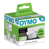 DYMO S0929100 papírové štítky 89mm x 51mm, bílé, pro vizitky, bez lepidla, 300 ks
