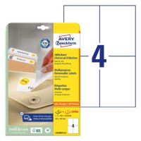 AVERY Snímatelné etikety 105x148mm 4 etikety na A4, bílé AVERY Snímatelné etikety 105x148mm 4 etikety na A4, bílé