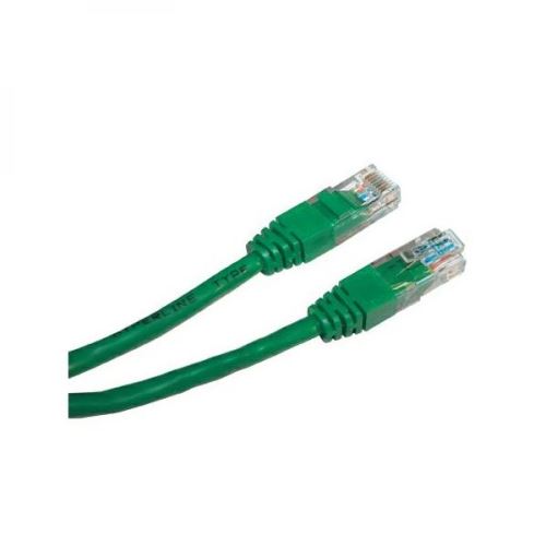 Síťový LAN kabel UTP patchcord, Cat.5e, RJ45 samec - RJ45 samec, 5 m, nestíněný, zelený, e