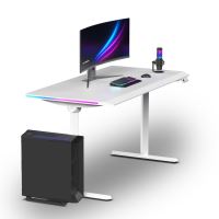 ULTRADESK Herní stůl QUEST, 140x70cm, 72-120cm, bílá-bílá (5)